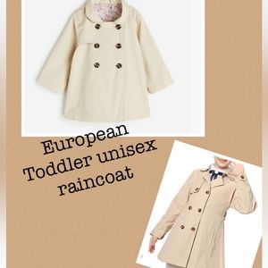 European Toddler unisex raincoat 12-18 months unisex /girl